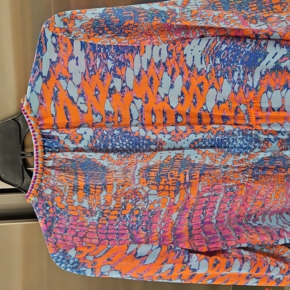 💕HALE BOB💕 Bedazzled Multi-Color Snakeskin Blouse Small - Picture 4 of 8